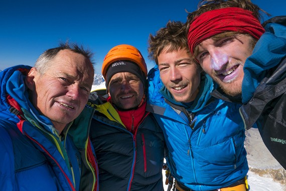 Marko Prezelj, Manu Pellissier, Urban Novak in Hayden Kennedy na markantnem Cerro Kishtwarju