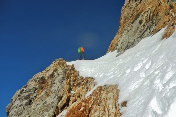 Vzpon po novi smeri EXIT v vzhodni steni Cerro San Lorenza