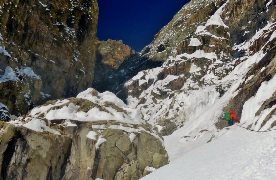 Vzpon po novi smeri EXIT v vzhodni steni Cerro San Lorenza