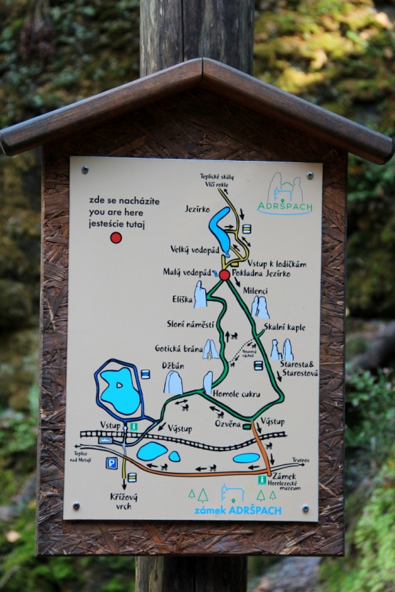 Urejene pohodniške poti v narodnem parku Adršpach